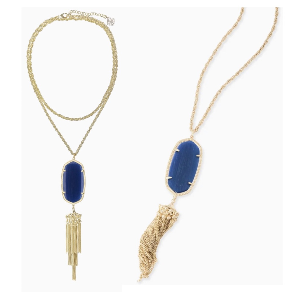 Kendra Scott • “Rayne” Necklace • Gold + Navy - Picture 1 of 4